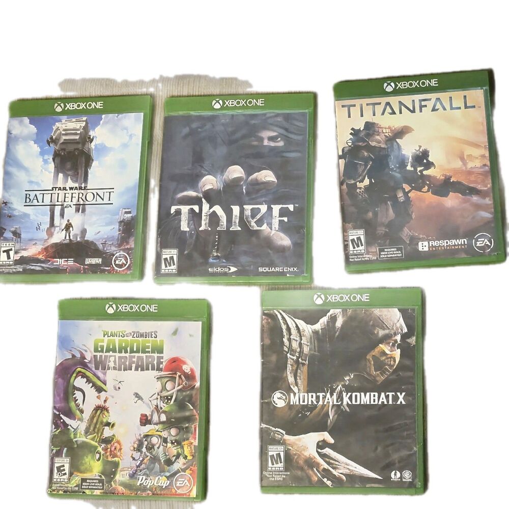 Xbox One 5 Game Bundle Lot- Star Wars, Mortal Combat, Plants v Zombie, TitanFall